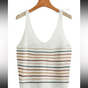 NWT-SHEIN EZwear Striped Pattern Knit Top size large